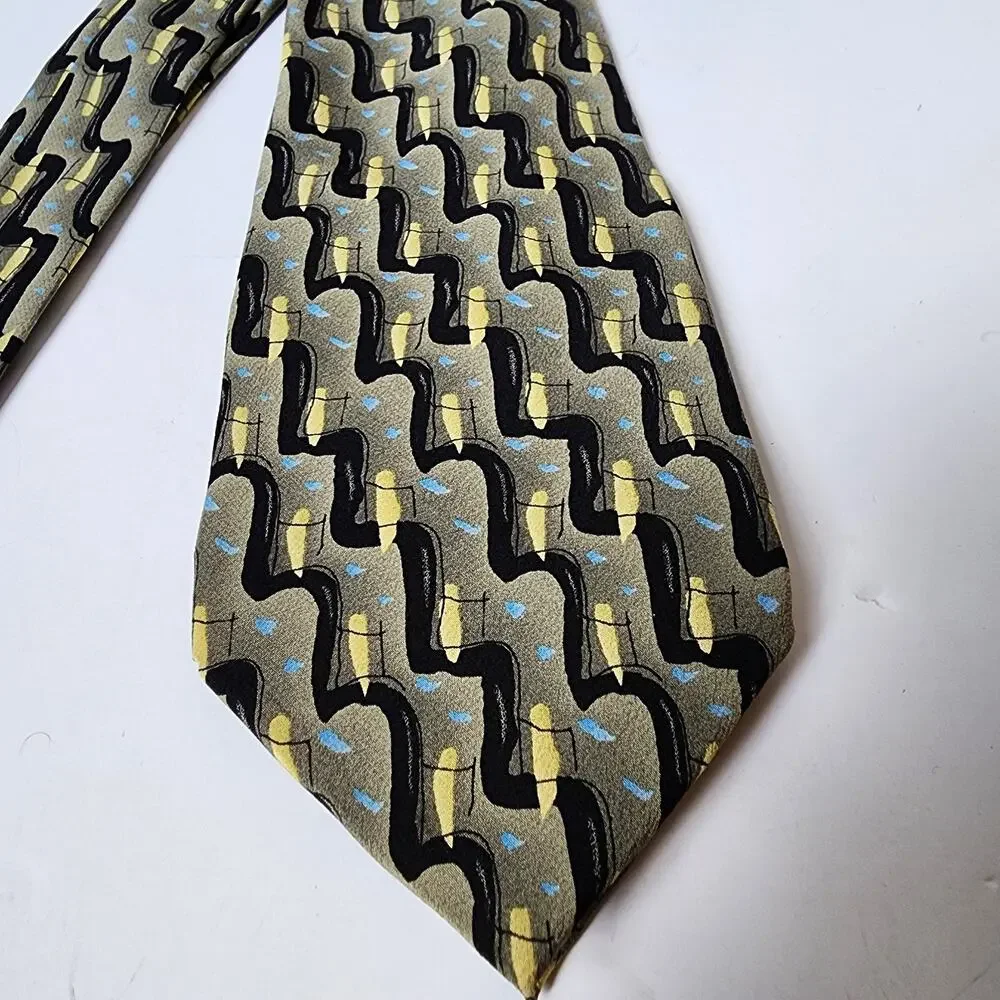 J Garcia Tie Mens Necktie 100% Silk 1996 Collection Seventeen New York At Night